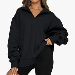 BLENCOT Black Half-Zip Sweater